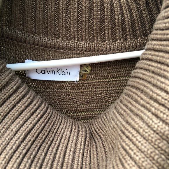 Calvin Klein Tan Brown Sweater Dress w Turtleneck - Picture 2 of 6